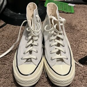 Converse High-Top Sneakers in Cream and Black
